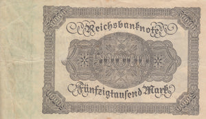 1922 50000 MARK GERMAN BANKNOTE BERLIN GERMANY REF 769 - World Banknotes - Cambridgeshire Coins