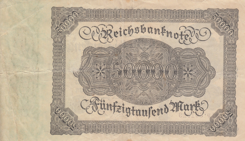 1922 50000 MARK GERMAN BANKNOTE BERLIN GERMANY REF 769 - World Banknotes - Cambridgeshire Coins