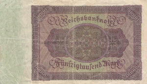 1922 50000 MARKS INFLATION ISSUE GERMANY REF 1099 - World Banknotes - Cambridgeshire Coins