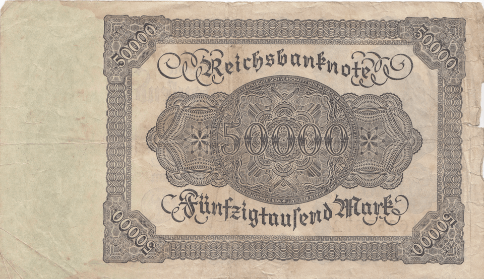 1922 50000 MARKS INFLATION ISSUE GERMANY REF 1151 - World Banknotes - Cambridgeshire Coins