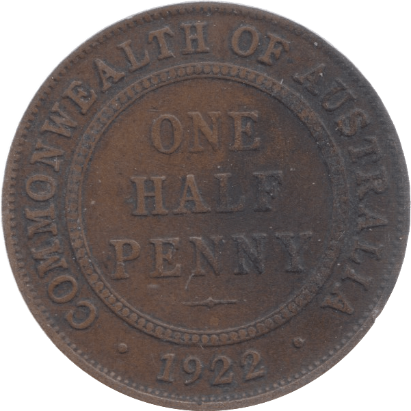 1922 AUSTRALIA HALF PENNY - WORLD COINS - Cambridgeshire Coins