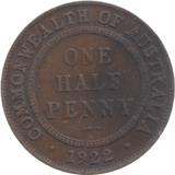 1922 AUSTRALIA HALF PENNY - WORLD COINS - Cambridgeshire Coins