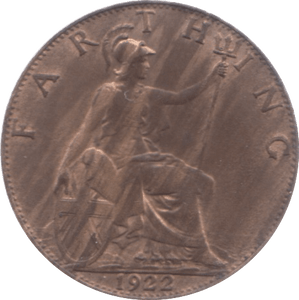 1922 FARTHING ( AUNC ) 3 - Farthing - Cambridgeshire Coins