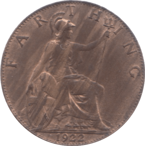 1922 FARTHING ( AUNC ) 3 - Farthing - Cambridgeshire Coins