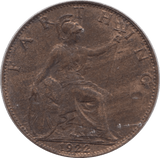 1922 FARTHING ( AUNC ) - Farthing - Cambridgeshire Coins