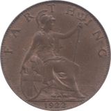 1922 FARTHING ( EF ) 3 - Farthing - Cambridgeshire Coins