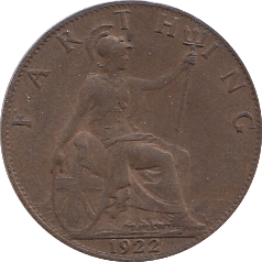 1922 FARTHING ( EF ) - Farthing - Cambridgeshire Coins