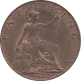 1922 FARTHING ( UNC ) - Farthing - Cambridgeshire Coins