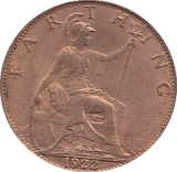 1922 FARTHING ( UNC ) - Farthing - Cambridgeshire Coins