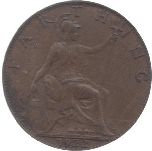 1922 FARTHING ( VF ) 23 - Farthing - Cambridgeshire Coins