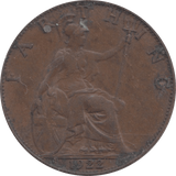 1922 FARTHING ( VF ) - Farthing - Cambridgeshire Coins