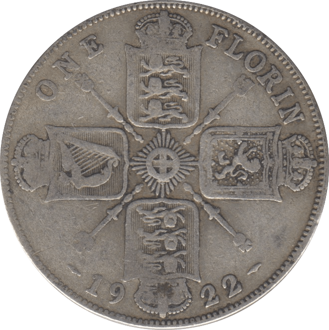 1922 FLORIN ( FINE ) 6 - Florin - Cambridgeshire Coins