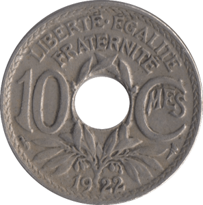 1922 FRANCE 10 CENTIMES - WORLD COINS - Cambridgeshire Coins