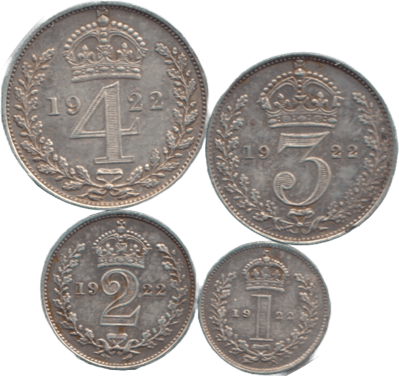 1922 MAUNDY SET GEORGE V - Maundy Set - Cambridgeshire Coins