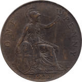 1922 PENNY 1 ( AUNC ) 44 - Penny - Cambridgeshire Coins