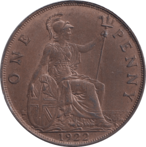 1922 PENNY ( AUNC ) - Penny - Cambridgeshire Coins