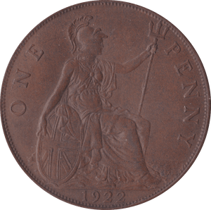 1922 PENNY ( AUNC ) - Penny - Cambridgeshire Coins