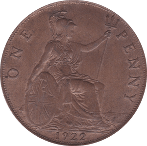 1922 PENNY ( UNC ) - Penny - Cambridgeshire Coins