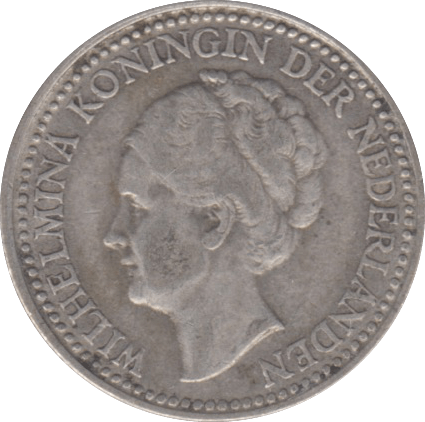 1922 SILVER HALF GUILDER NETHERLANDS - WORLD SILVER COINS - Cambridgeshire Coins