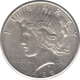 1922 SILVER PEACE DOLLAR USA 11 - WORLD SILVER COINS - Cambridgeshire Coins