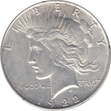 1922 SILVER PEACE DOLLAR USA 5 - WORLD SILVER COINS - Cambridgeshire Coins