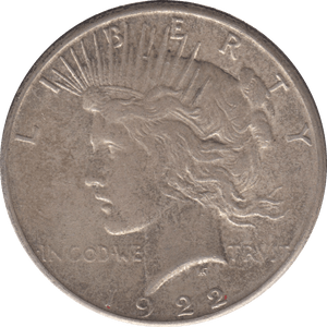 1922 SILVER PEACE DOLLAR USA 8 - WORLD SILVER COINS - Cambridgeshire Coins