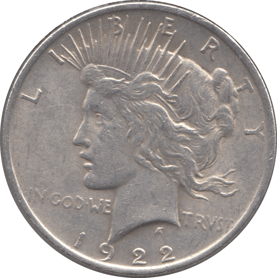 1922 SILVER PEACE DOLLAR USA 9 - SILVER WORLD COINS - Cambridgeshire Coins