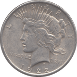 1922 SILVER PEACE DOLLAR USA 9 - SILVER WORLD COINS - Cambridgeshire Coins