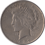 1922 SILVER PEACE DOLLAR USA PHILADELPHIA MINT - SILVER WORLD COINS - Cambridgeshire Coins