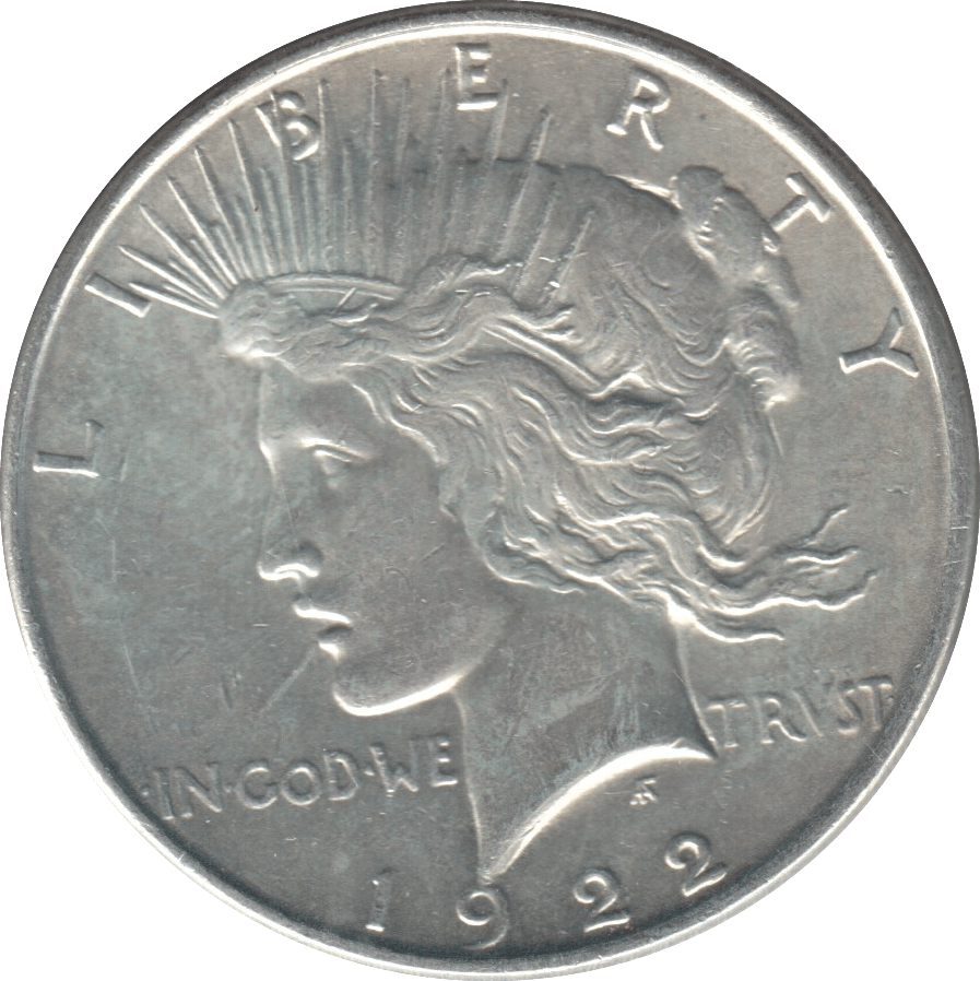 1922 SILVER PEACE DOLLAR USA REF 1 - SILVER WORLD COINS - Cambridgeshire Coins
