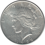 1922 SILVER PEACE DOLLAR USA REF 1 - SILVER WORLD COINS - Cambridgeshire Coins