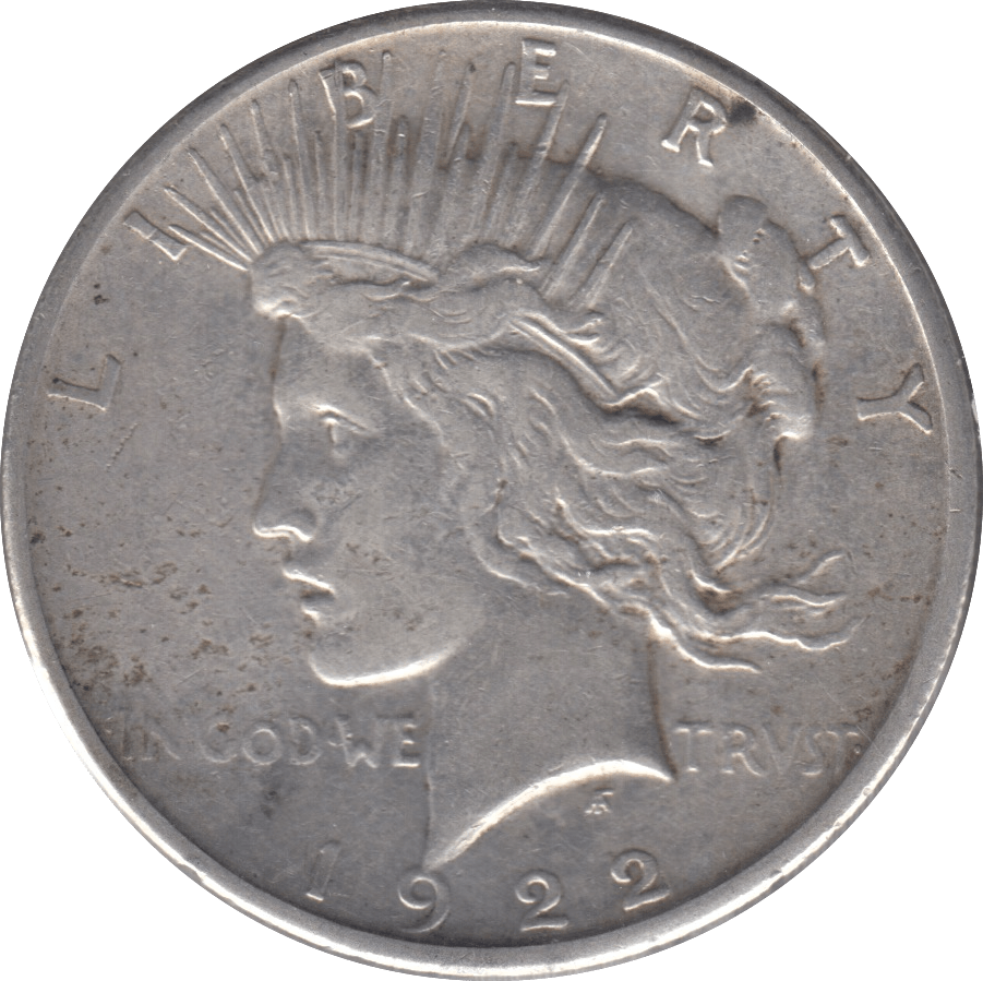 1922 SILVER PEACE DOLLAR USA REF 3 - SILVER WORLD COINS - Cambridgeshire Coins