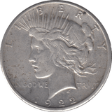 1922 SILVER PEACE DOLLAR USA REF 3 - SILVER WORLD COINS - Cambridgeshire Coins