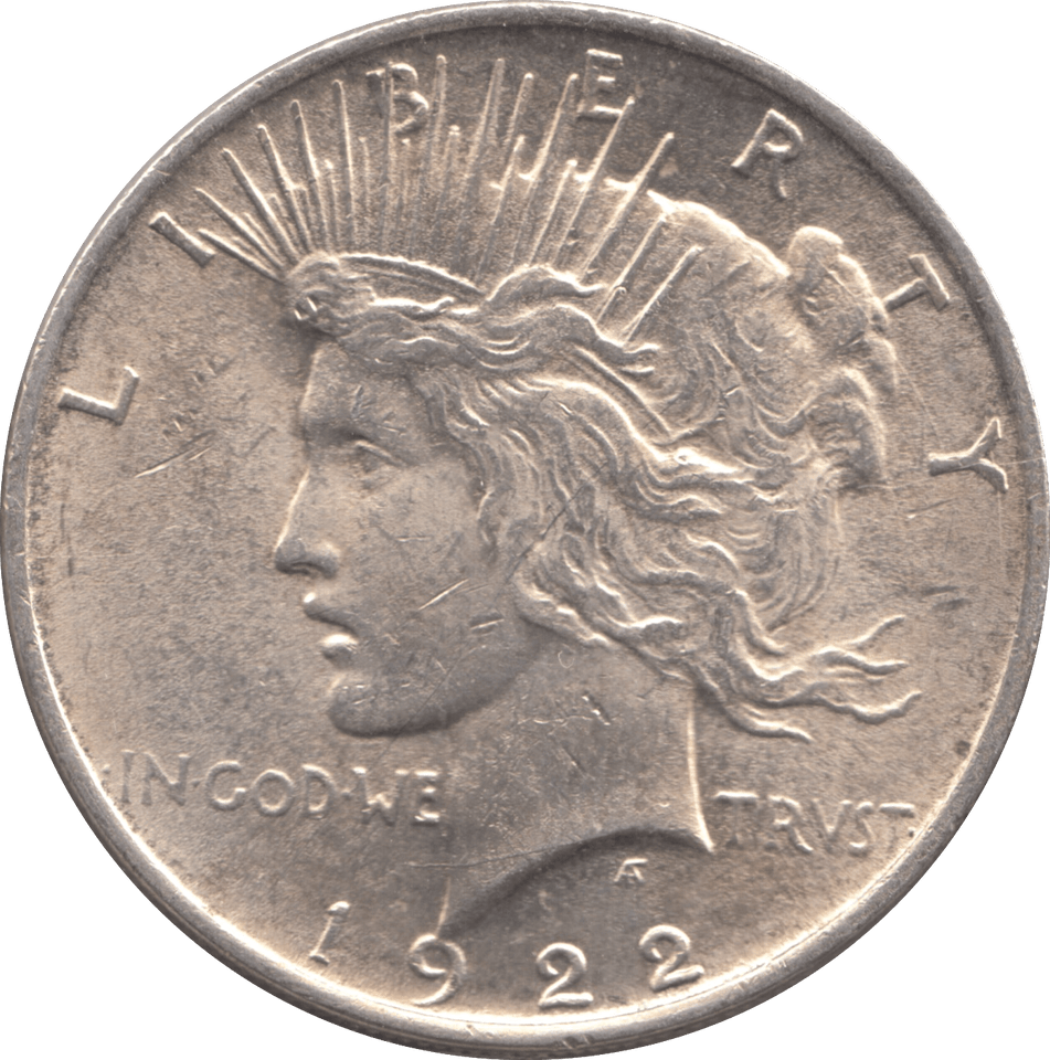 1922 SILVER PEACE DOLLAR USA - SILVER WORLD COINS - Cambridgeshire Coins