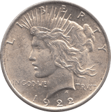 1922 SILVER PEACE DOLLAR USA - SILVER WORLD COINS - Cambridgeshire Coins