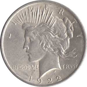 1922 SILVER PEACE DOLLAR USA - SILVER WORLD COINS - Cambridgeshire Coins