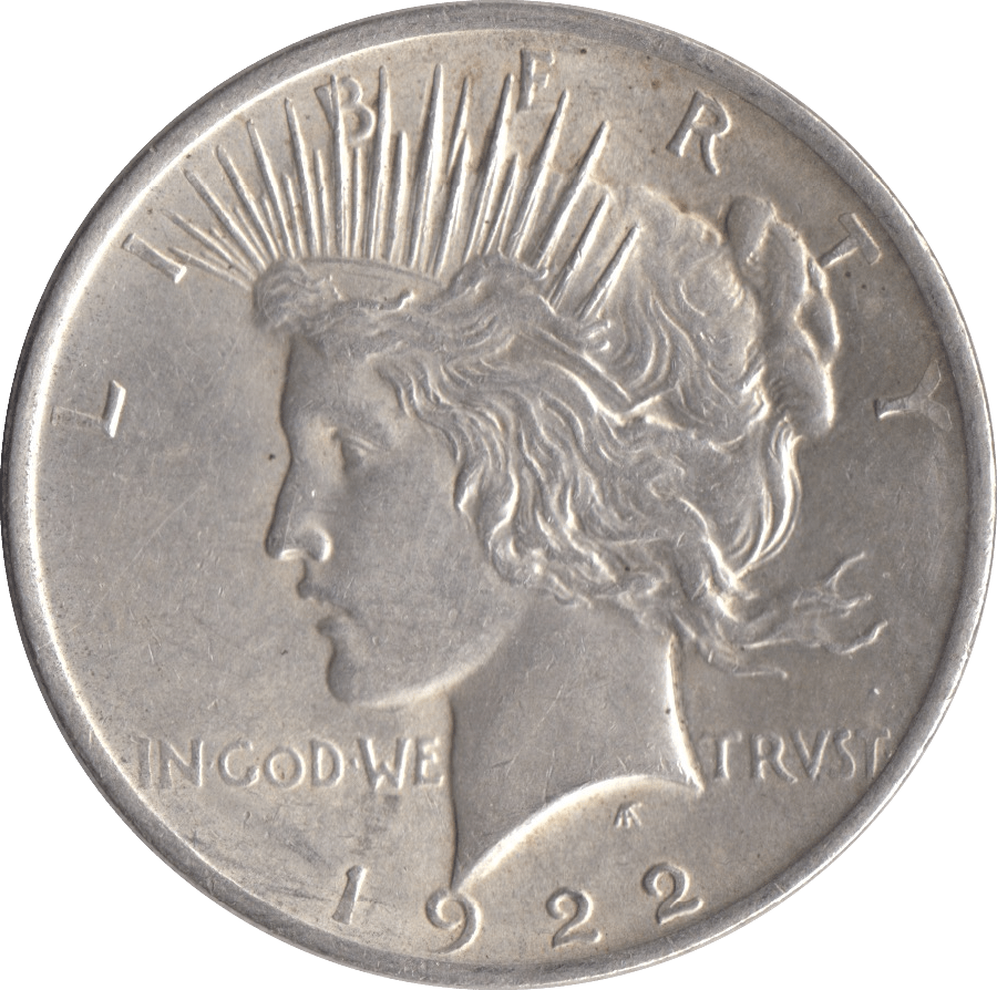 1922 SILVER PEACE DOLLAR USA - SILVER WORLD COINS - Cambridgeshire Coins