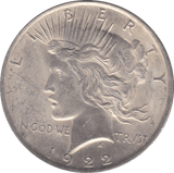 1922 SILVER PEACE DOLLAR USA - SILVER WORLD COINS - Cambridgeshire Coins