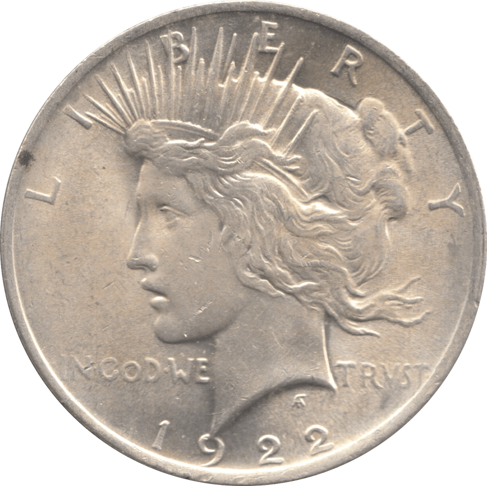 1922 SILVER PEACE DOLLAR USA - SILVER WORLD COINS - Cambridgeshire Coins