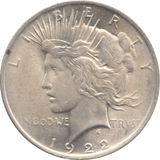 1922 SILVER PEACE DOLLAR USA - SILVER WORLD COINS - Cambridgeshire Coins