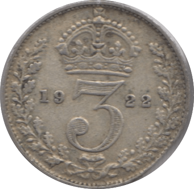 1922 SILVER THREEPENCE ( FINE ) 6 - Threepence - Cambridgeshire Coins