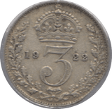 1922 SILVER THREEPENCE ( FINE ) - Threepence - Cambridgeshire Coins