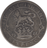1922 SIXPENCE ( FINE ) - Sixpence - Cambridgeshire Coins