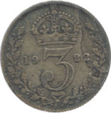 1922 THREEPENCE ( FINE ) - Threepence - Cambridgeshire Coins