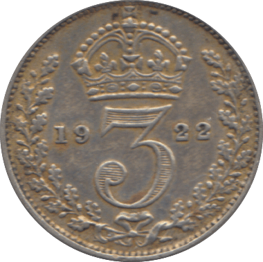 1922 THREEPENCE ( VF ) 2 - Threepence - Cambridgeshire Coins