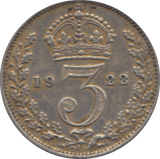 1922 THREEPENCE ( VF ) 2 - Threepence - Cambridgeshire Coins