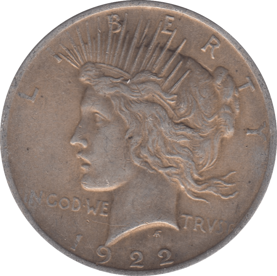 1922 USA SILVER PEACE DOLLAR B - SILVER WORLD COINS - Cambridgeshire Coins