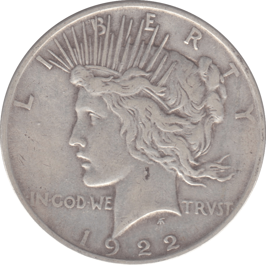 1922 USA SILVER PEACE DOLLAR - WORLD COINS - Cambridgeshire Coins