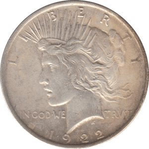 1922 USA SILVER PEACE DOLLAR - WORLD COINS - Cambridgeshire Coins