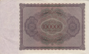 1923 100000 MARK INFLATION GERMAN BANKNOTE GERMANY REF 768 - World Banknotes - Cambridgeshire Coins